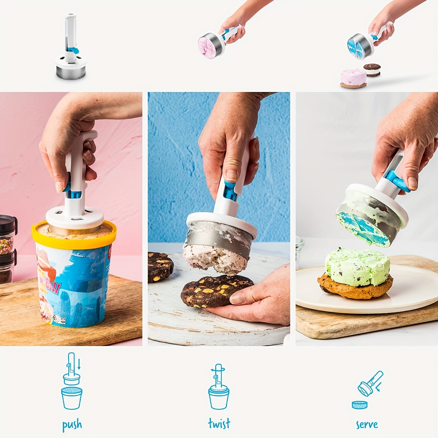 Kitchen Gadgets Essential - 인체공학적 아이스크림 국자 - 쉽게 국자를